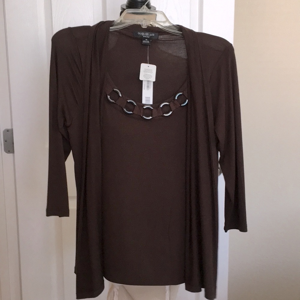 NWT: August Silk Combo top very nice. Excellent condition!
